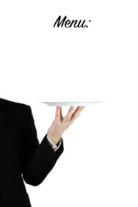 waiter holding tray